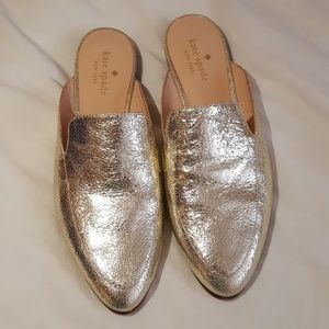 Kate Spade Gold Loafer Mules Sz. 6.5